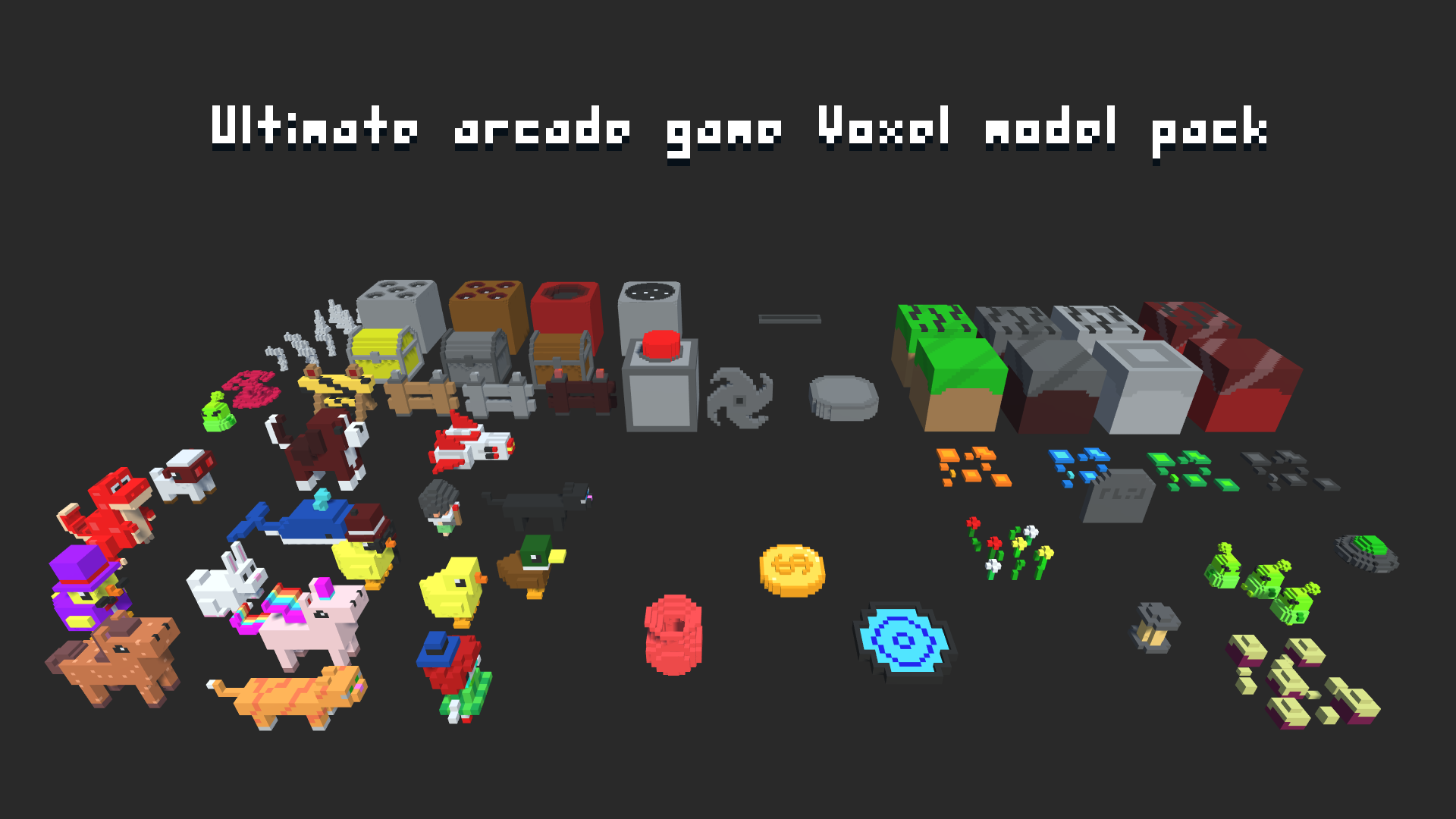 Ultimate arcade game Voxel model pack