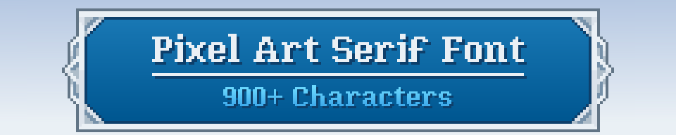 Pixel Art Serif Font 900+ characters