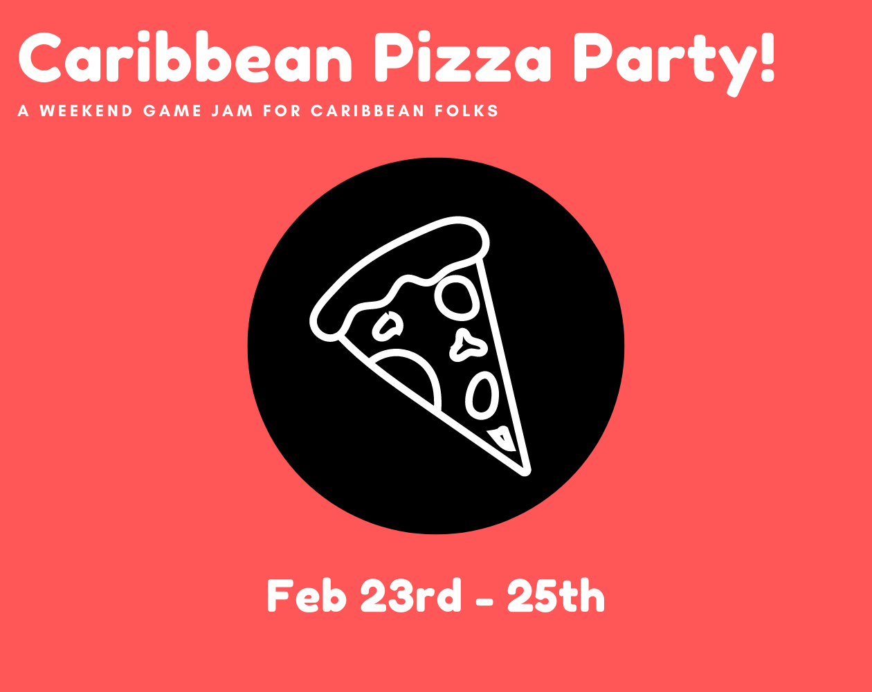 Flyer for Caribbean Pizza Party