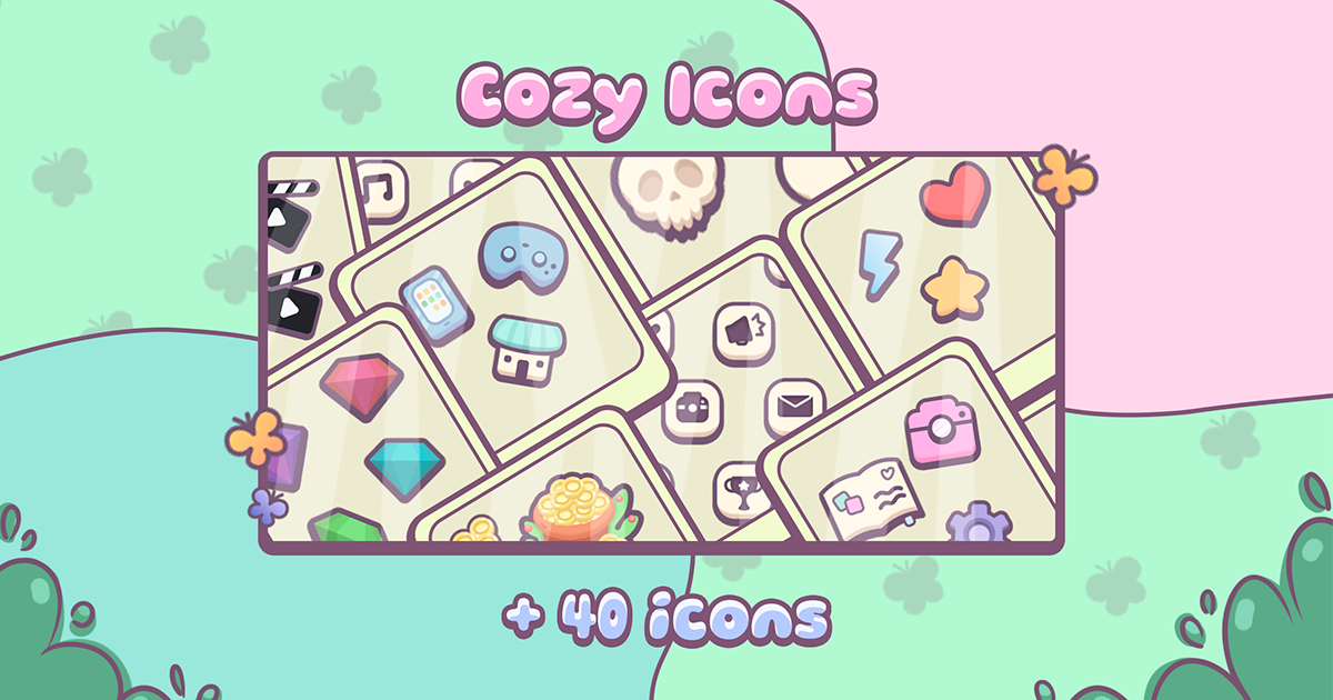 🌸 Garden cozy kit UI/GUI buttons and icons