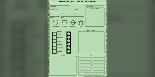 Cover image for Retro Shadowdark Character Sheets