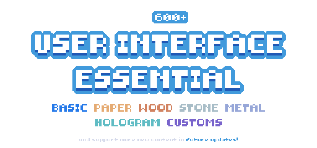 Complete UI Essential Pack [Paper, Wood, Metal, Hologram, Font]