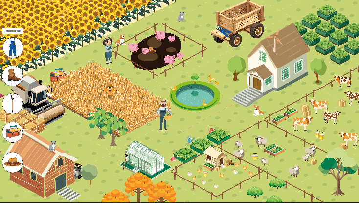 Interactive Illustration Bauernhof