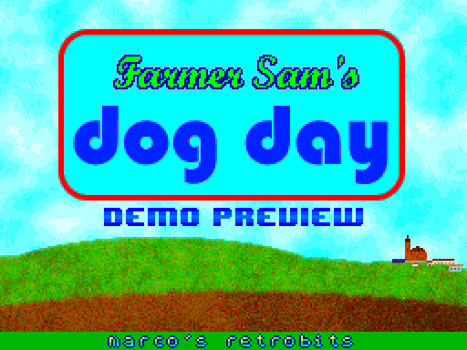 Farmer Sam's Dog Day demo splash screen