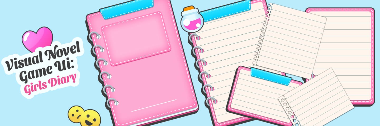 Visual Novel Game UI: Girls Diary