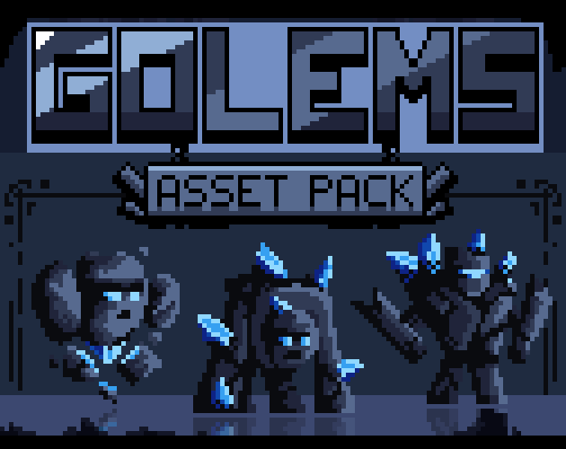 2D Pixel Art Golems Asset Pack by MonoPixelArt