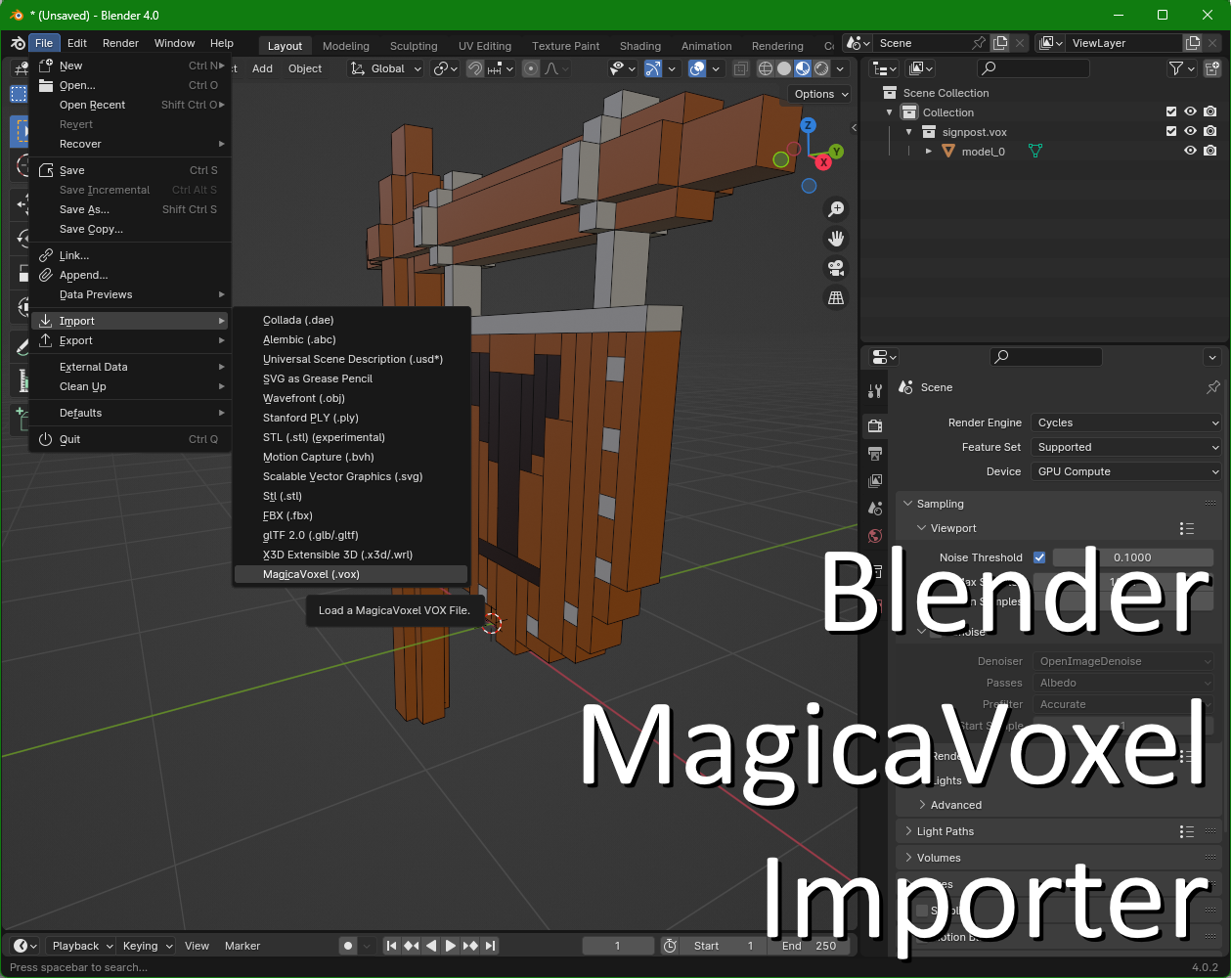 Blender_magicavoxel Addon By Astral Crow Games