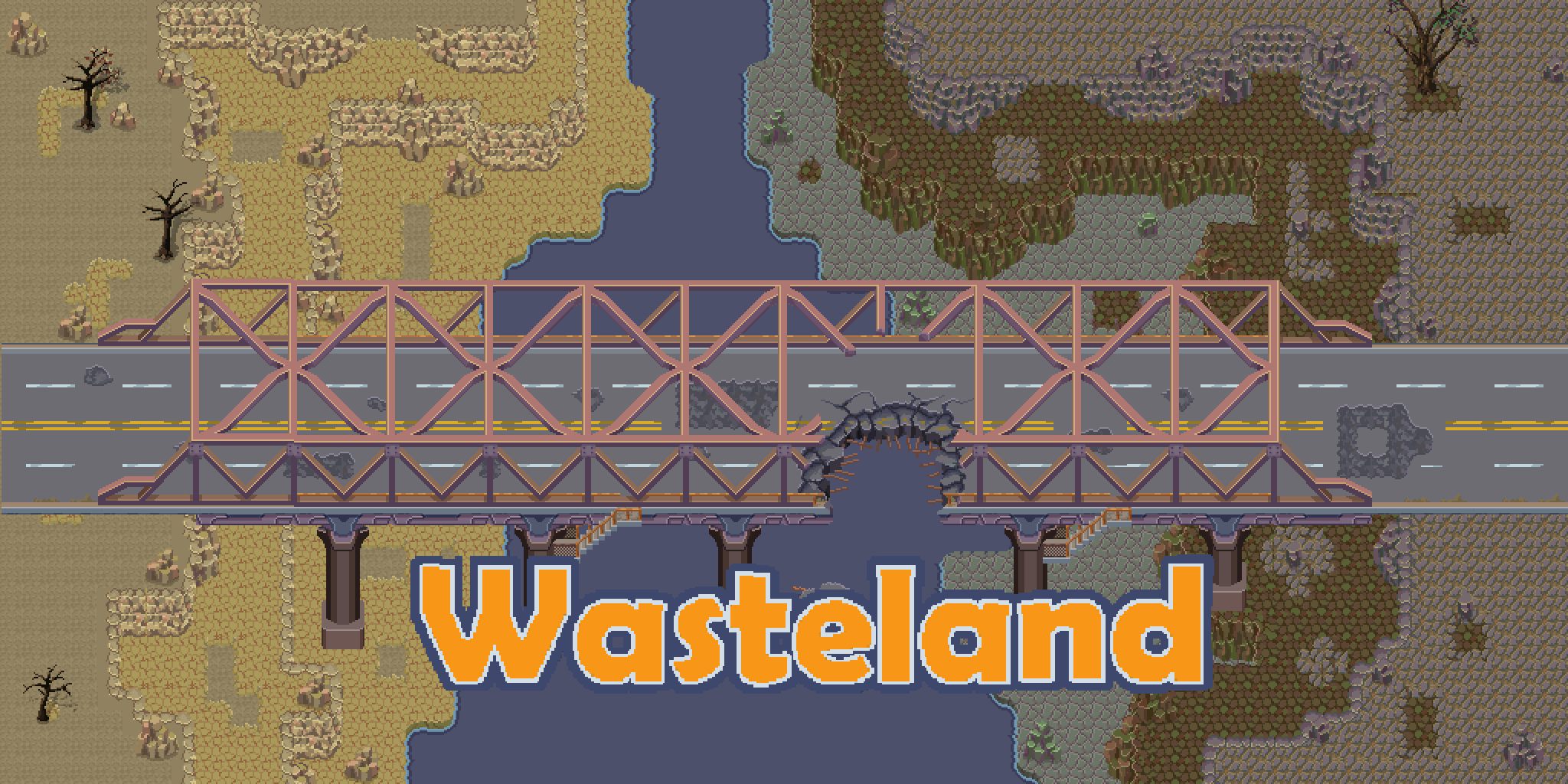 Wasteland: terrain and highway bridge
