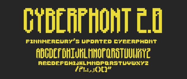Cyberphont 2.0 - Pixel art Font
