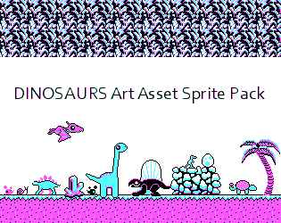 Dinosaur Retro CGA Sprite Asset Pack