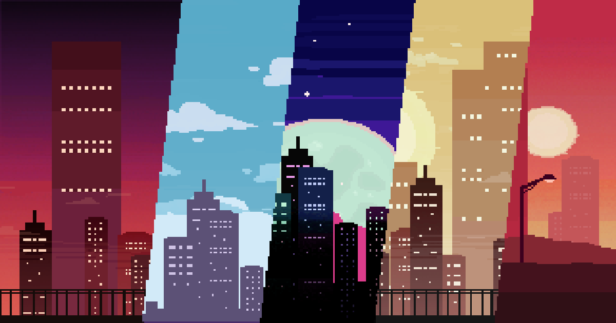 2D Pixel Art City Backgrounds Pack