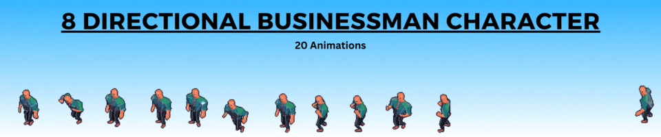 8 Directional 2D Businessman Character