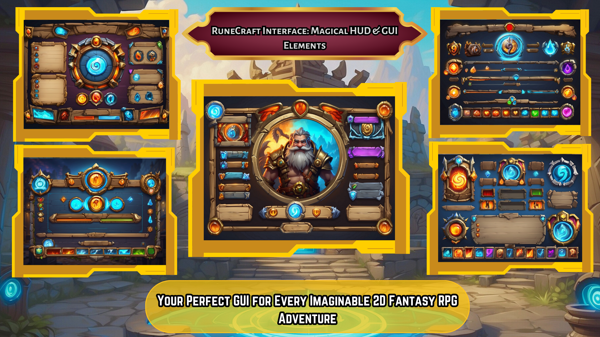 RuneCraft Interface: Magical HUD & GUI Elements by AISN