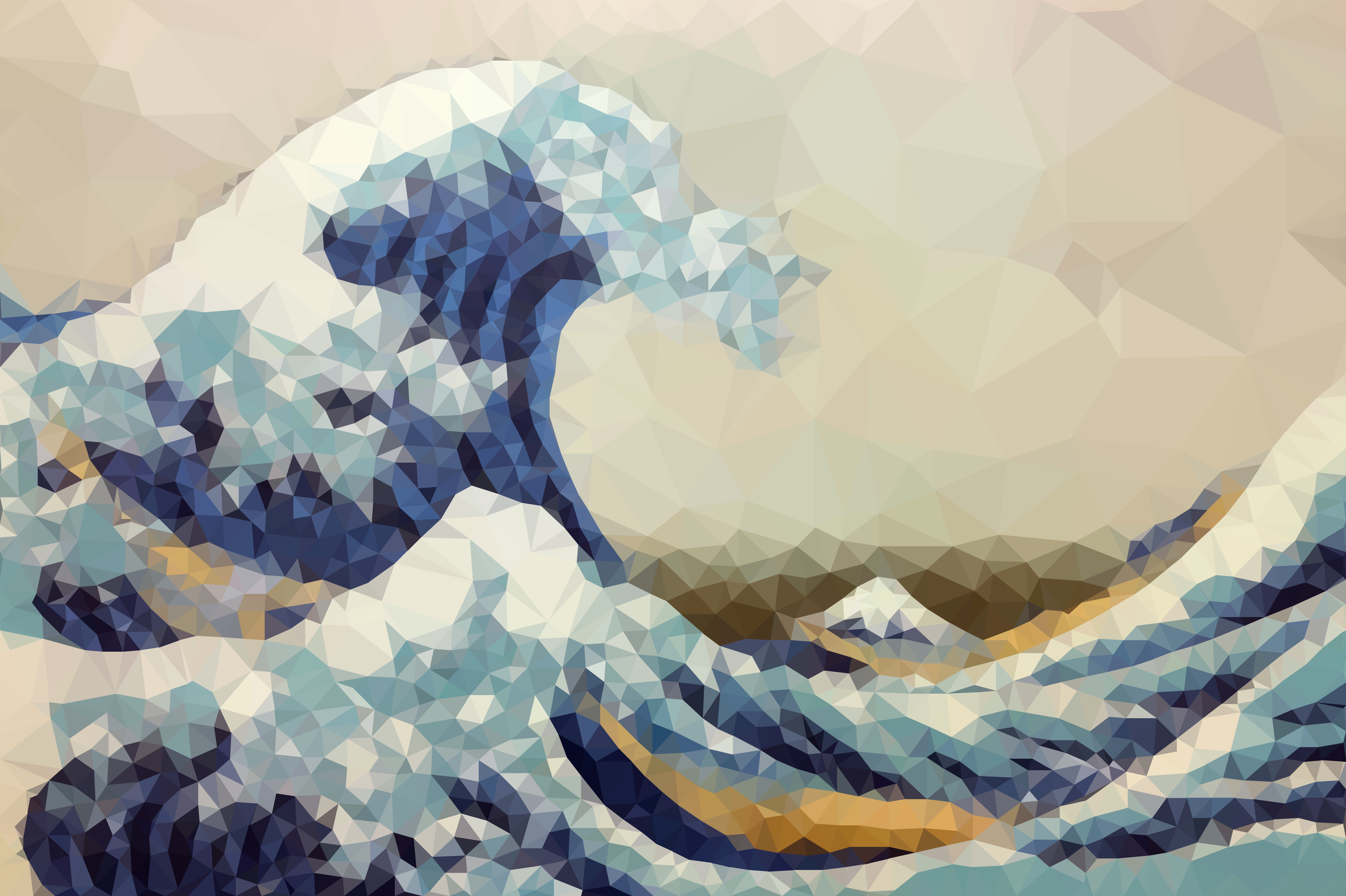 Poly Art of The Great Wave