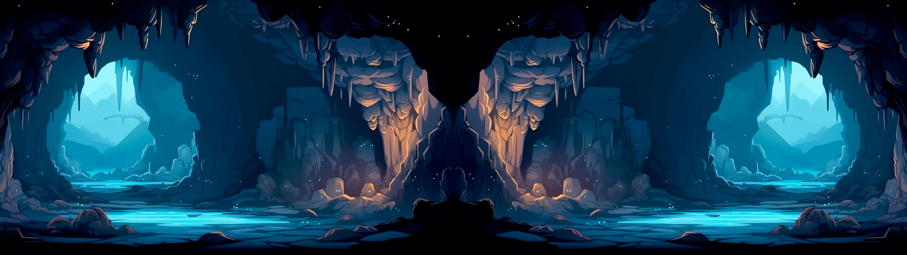 Dark Cavern Tiled Background pack 3