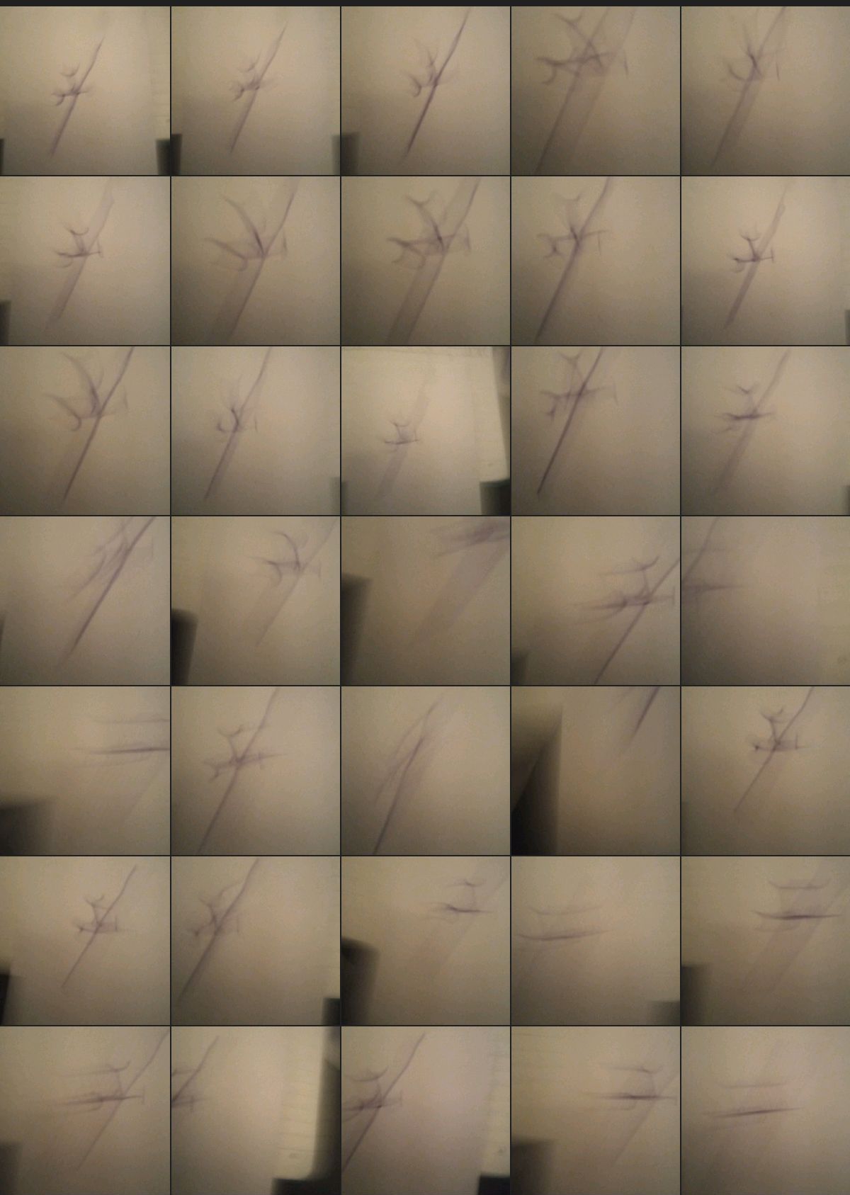 blurry images of a sigil losing itself to the moment