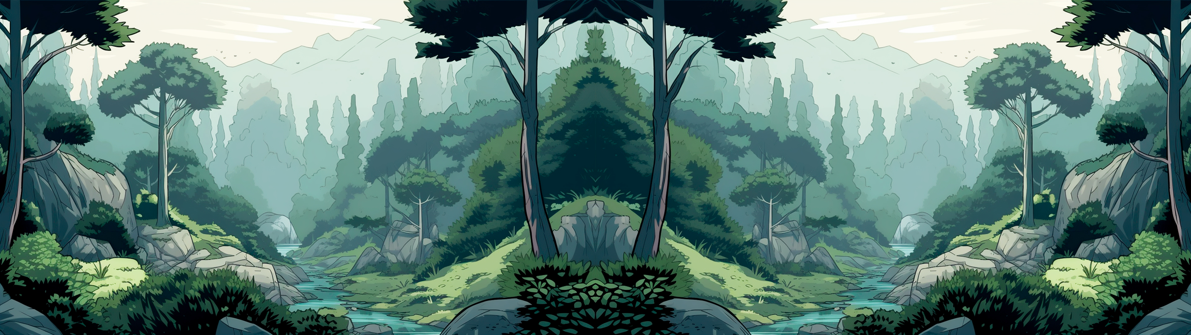 Japanese Forest Seamless Game Background Set
