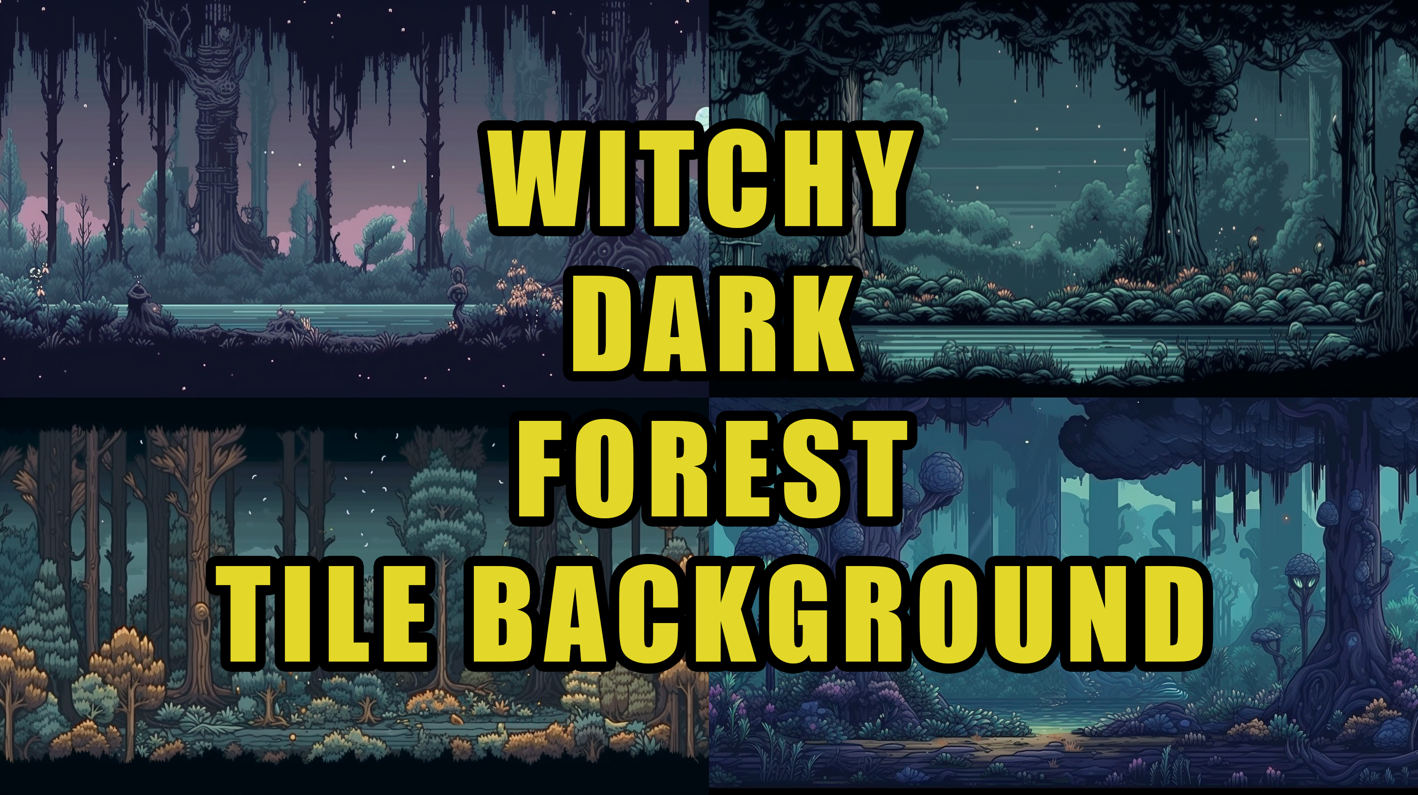 Witchy Dark Forest Tile Background