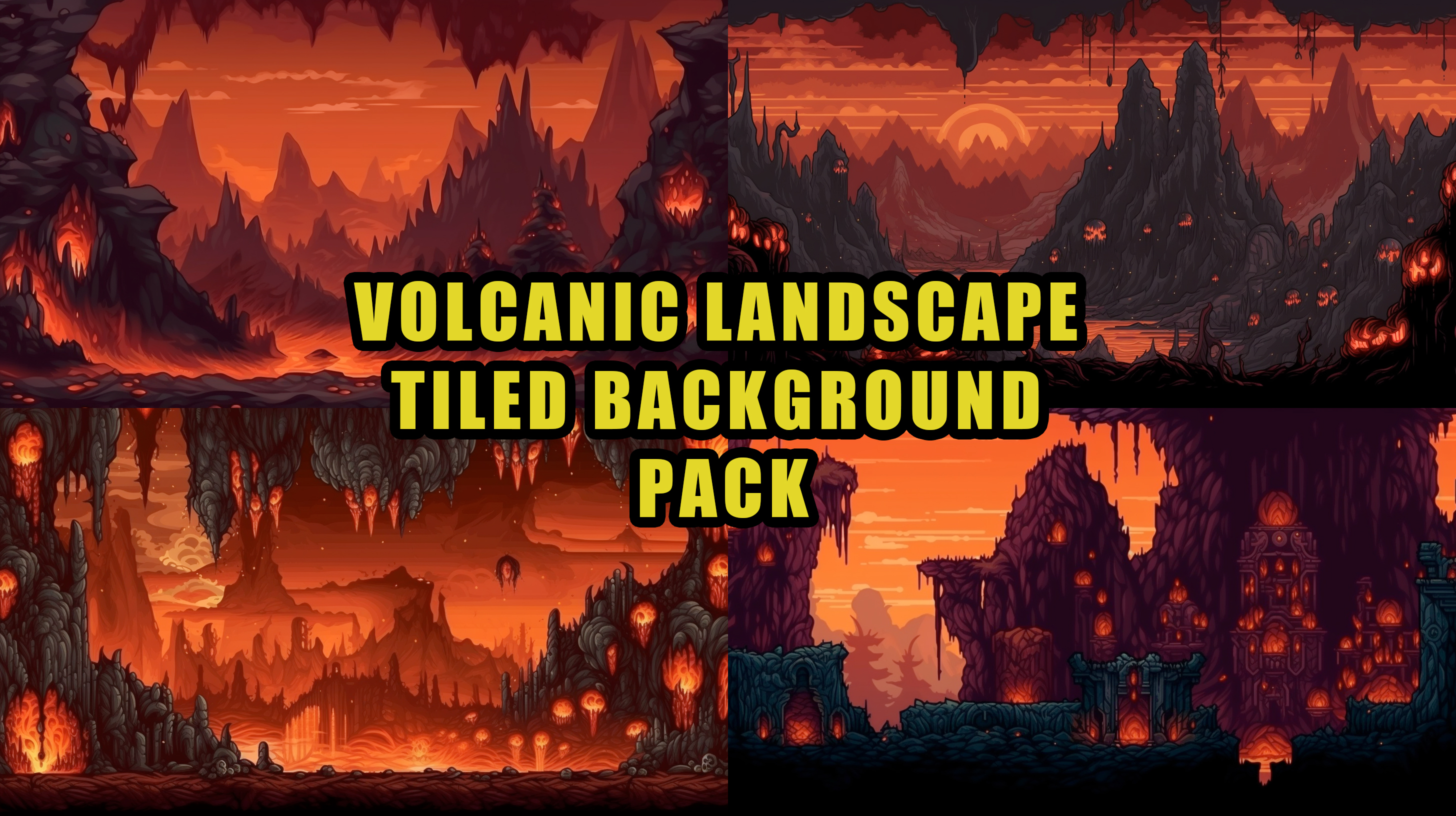 Volcanic Landscape Tiled Background Pack