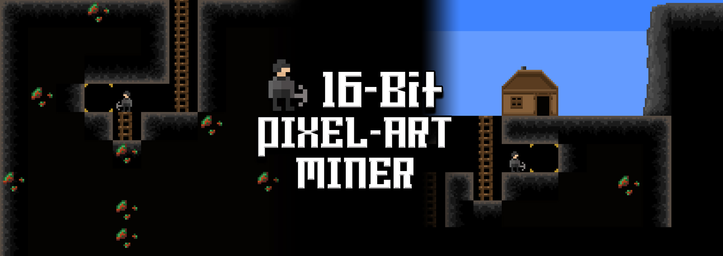 16Bit Miner Animated Character