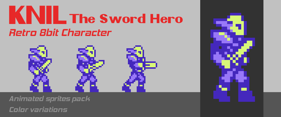 8-Bit Character - Knil the Sword Hero