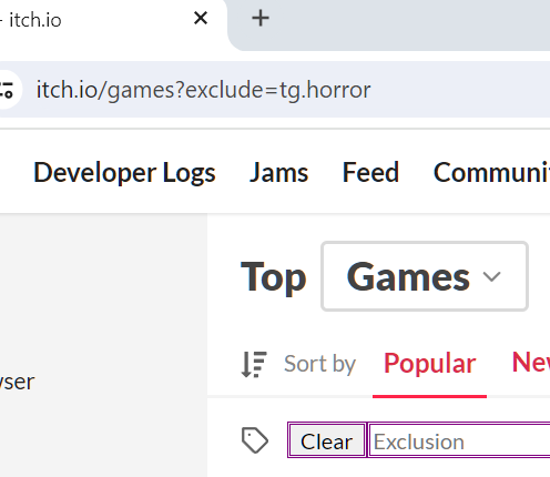 Cover image for itch browse tag exclude