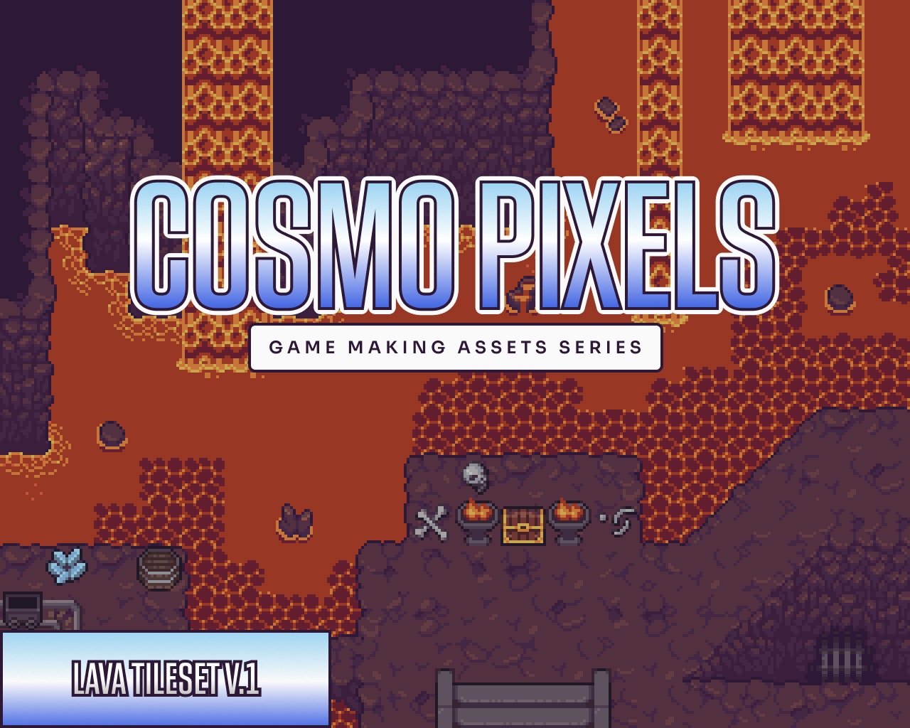 Cosmo Pixels - Top Down Lava Tileset - 16x16