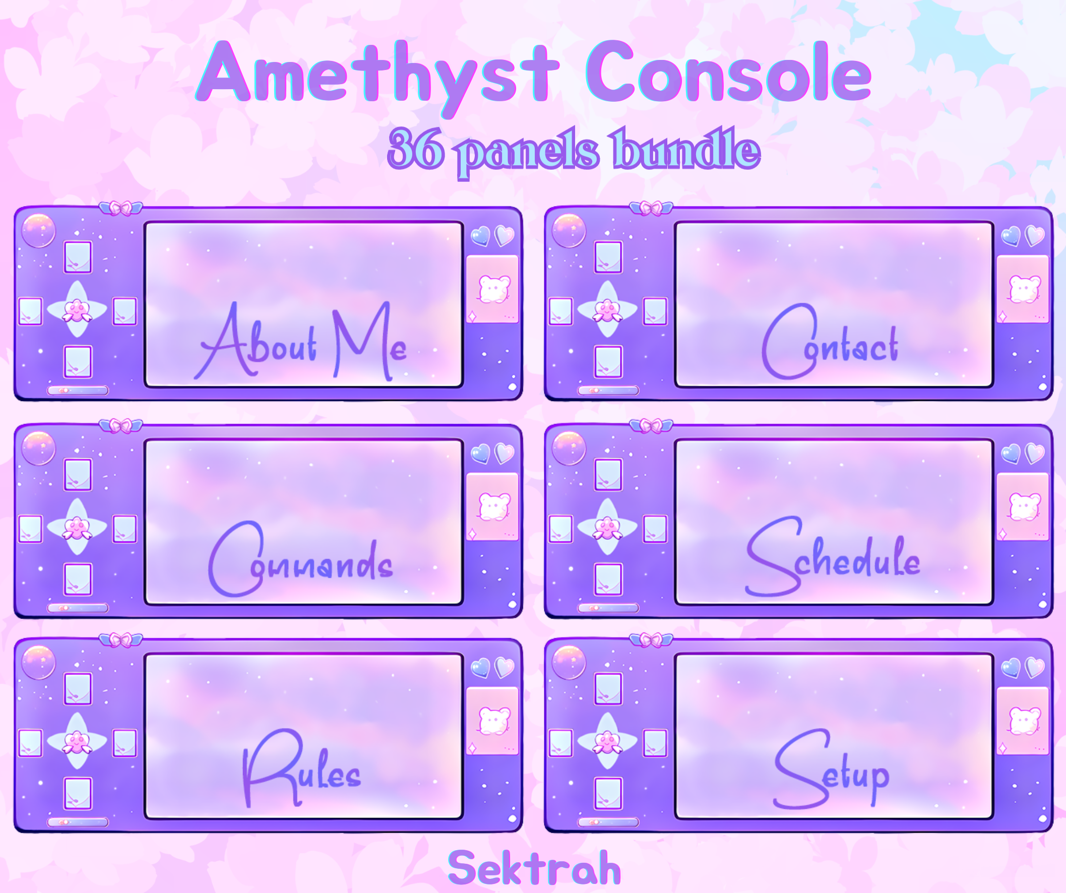 Pastel Twitch Amethyst Console Panels / Anime Vintage Retro Game ...