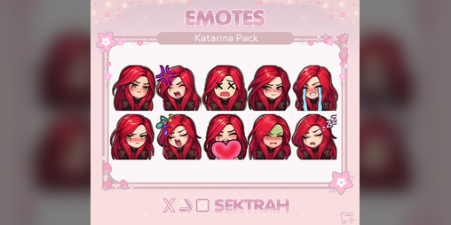 Cover image for Kawaii League of Legends Katarina Emotes/Sticker Pack