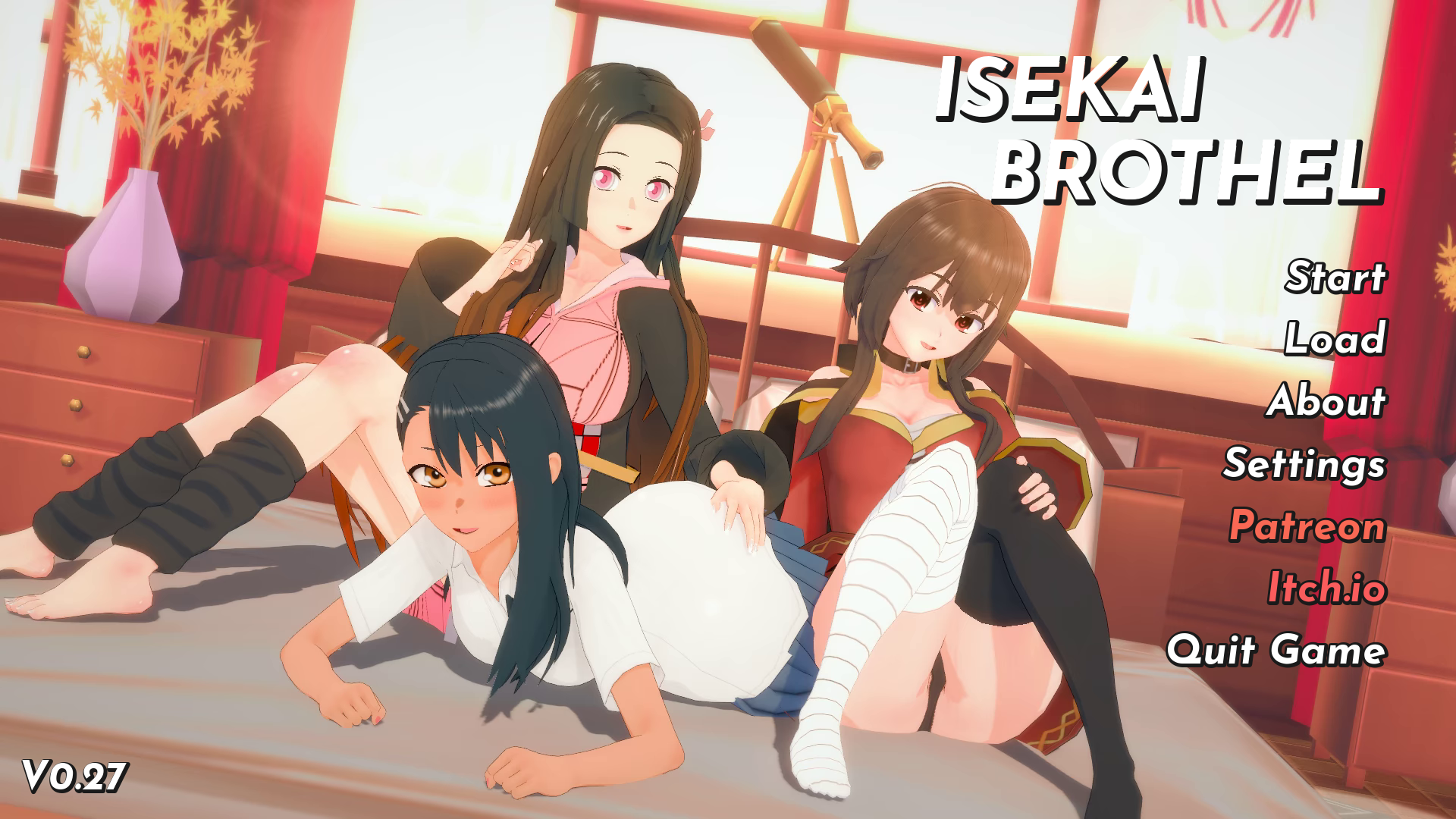 Isekai Brothel [v0.27] - Megumin (Konosuba) + Hayase (Ijiranaide,  Nagatoro-san) + Nezuko (Demon Slayer)! - Isekai Brothel by Isekai Brothel