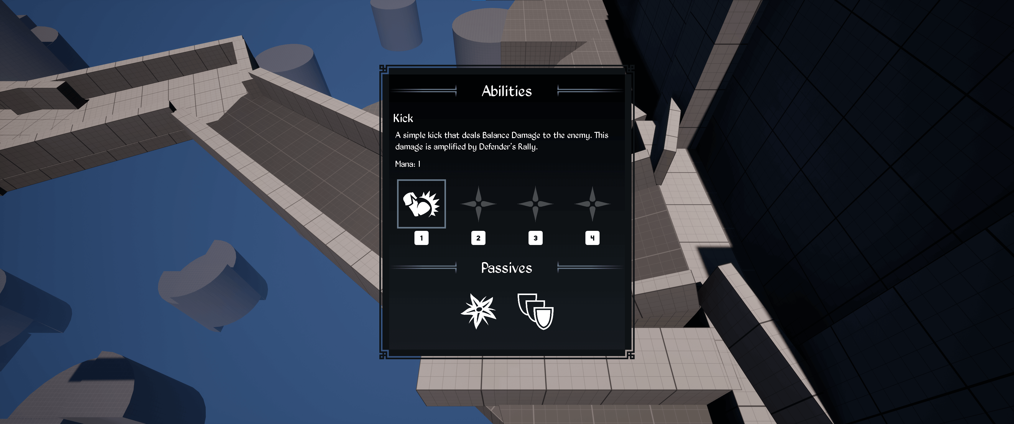 Ability equip/unequip and info screen