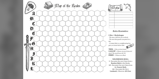 Cover image for Mythic Bastionland Hex Crawl Sheet