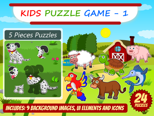 Kid Puzzle Game 2D Asset Pack 1