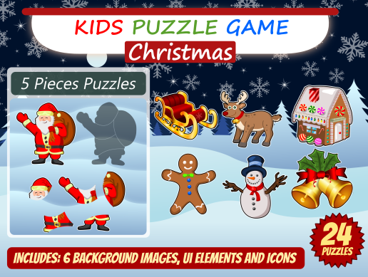 Kid Puzzle Game 2D Christmas Asset Pack