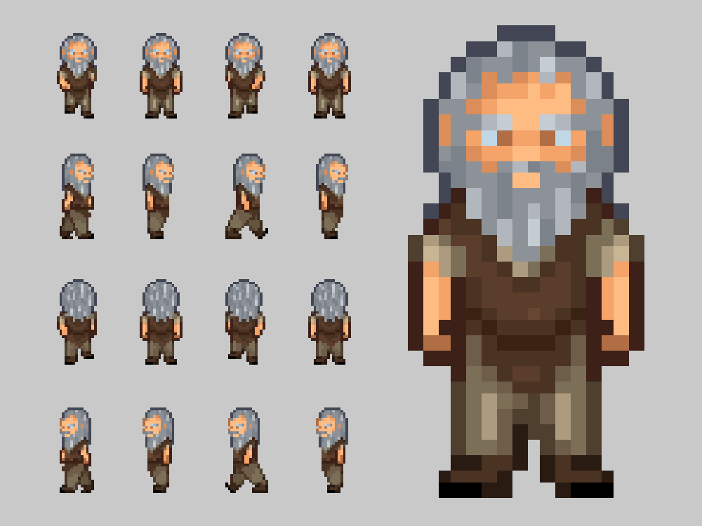 Pixel art sprite sheet and animation