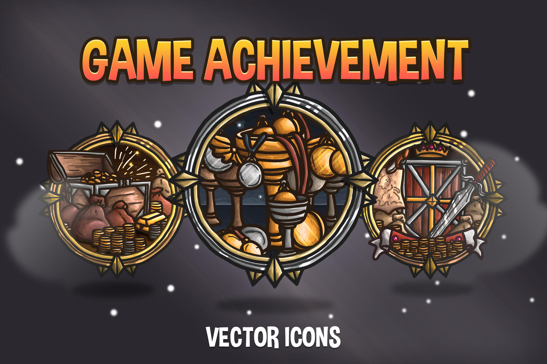 Free Game Achievement Vector Icons by Free Game Assets (GUI, Sprite