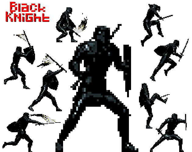 Black Knight Pixel Art Sprite Pack by Pixel Moon