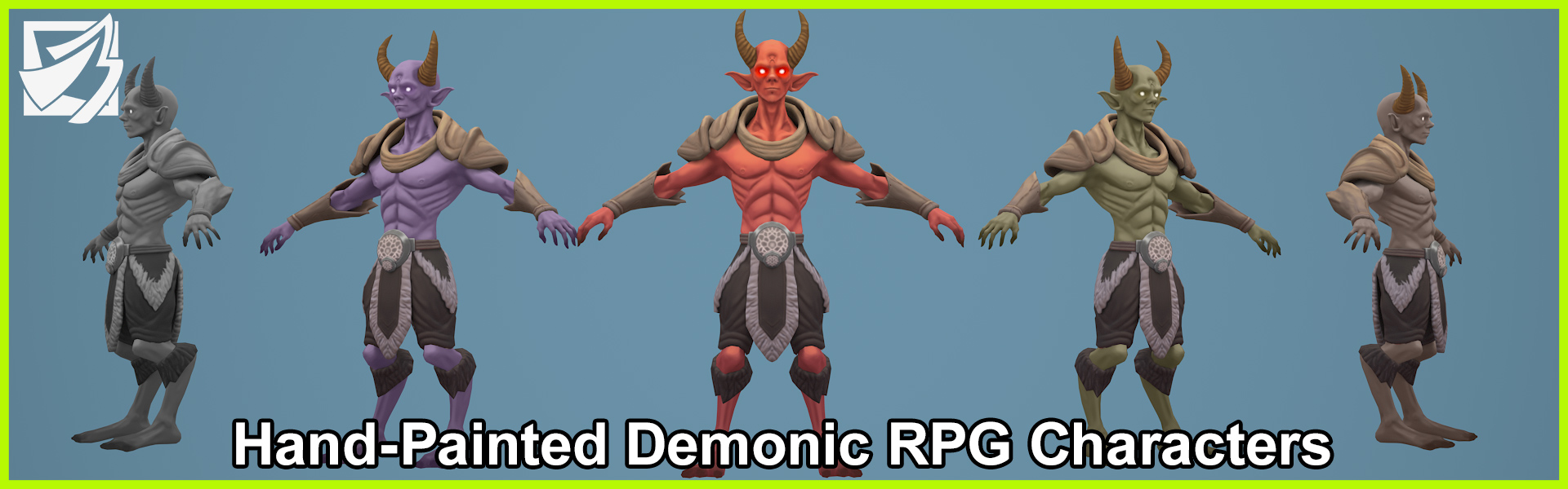 Hand-Painted Demonic RPG Characters