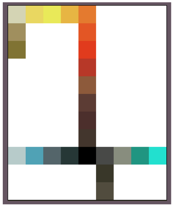 three principle colour spaces, arranged in a gradient from brightest to least bright