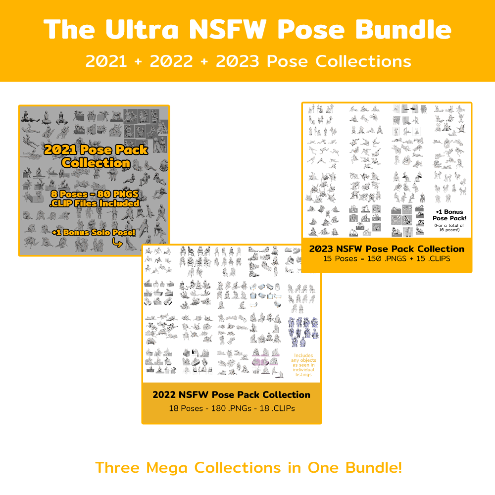 Ultra NSFW Art Pose Reference Pack Bundle by SaccharineLemons