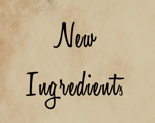 New ingredients   - TTRPG about fantasy food 