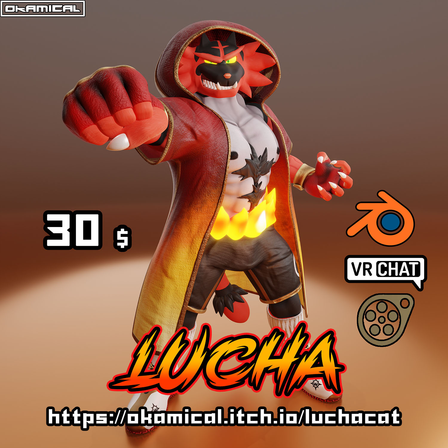 LuchaCat Model Package (Blender 3.4, SFM, VRChat)