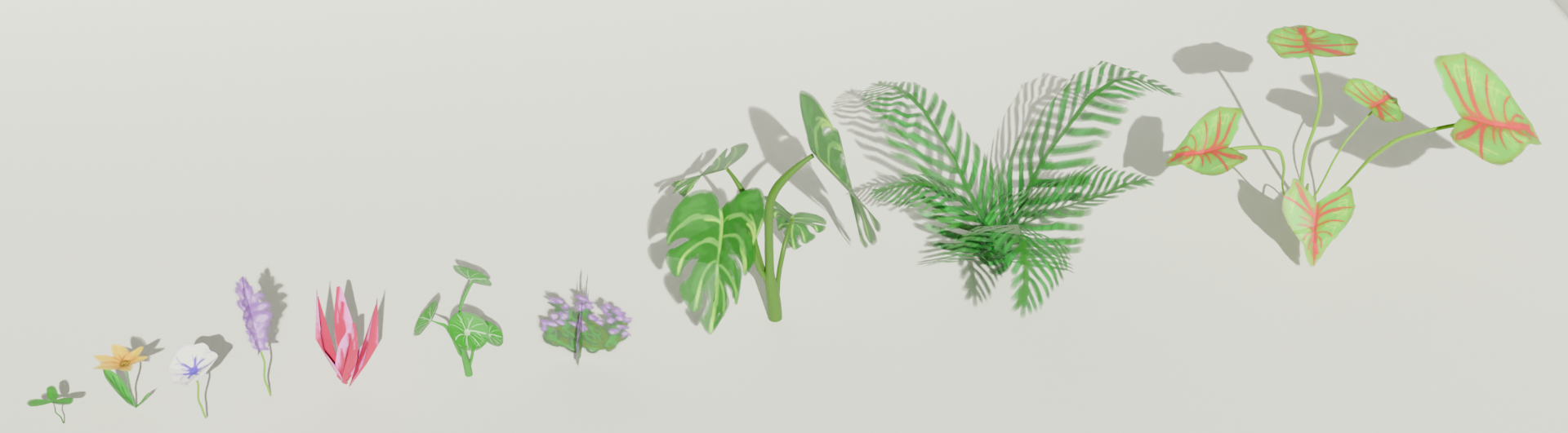 Hand painted plants assets