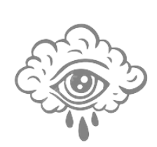 Oeil qui pleure dans un nuage, style tatouage old-school/Eye with tears inside a cloud, in a old-school tatoo style