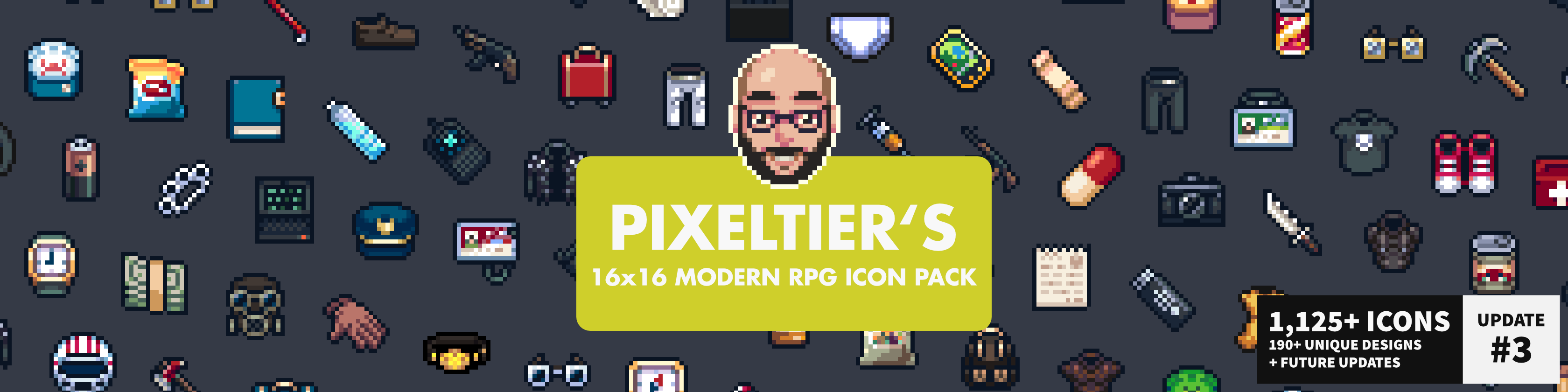 Pixeltier's 16x16 Modern RPG Icon Pack /// Pixel Art