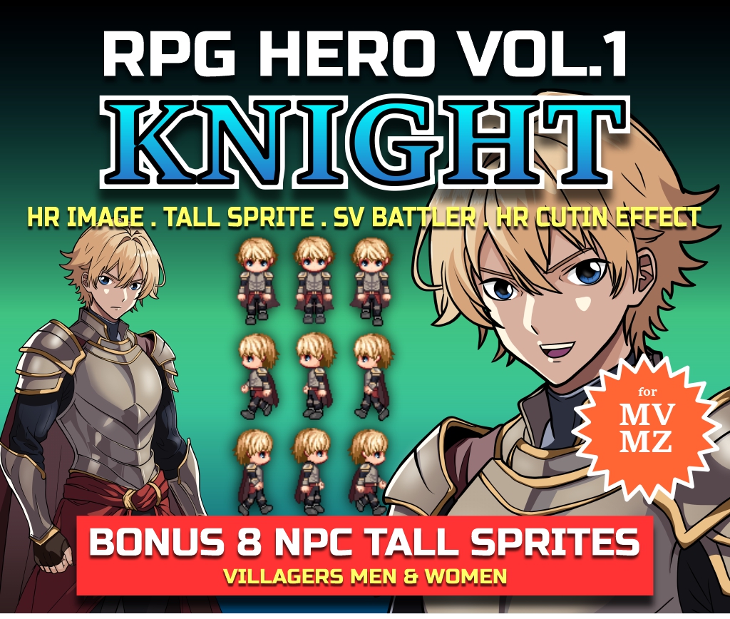 RPG HERO Vol.1 KNIGHT (Tall Sprite) for MV & MZ