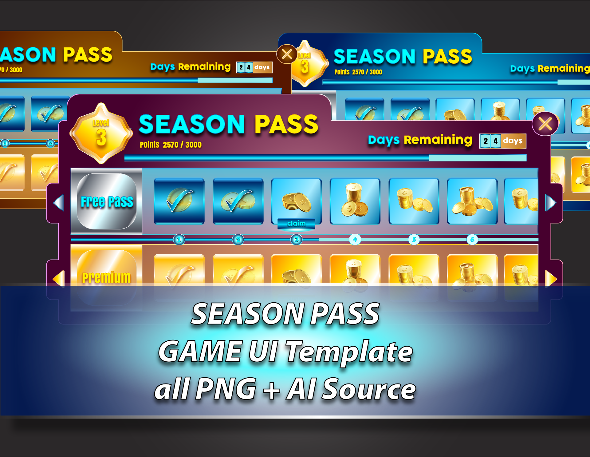 Season Pass Game UI Template