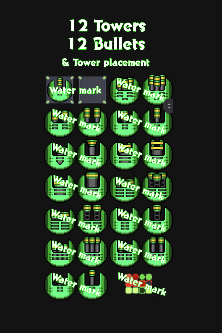 2D Tower Defense graphics - Tower defense graphics by GamerCrafter