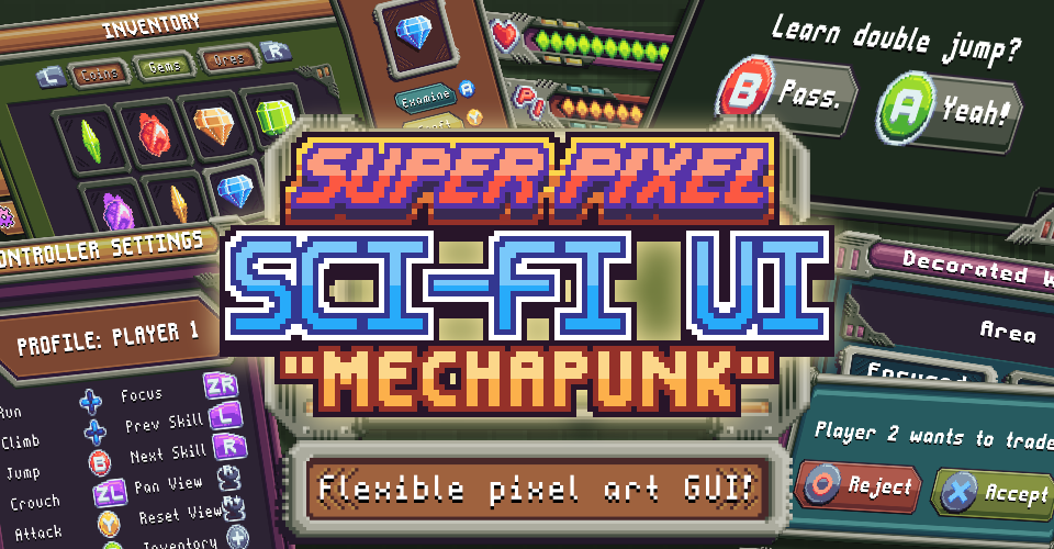 Super Pixel Sci-Fi UI: Mechapunk