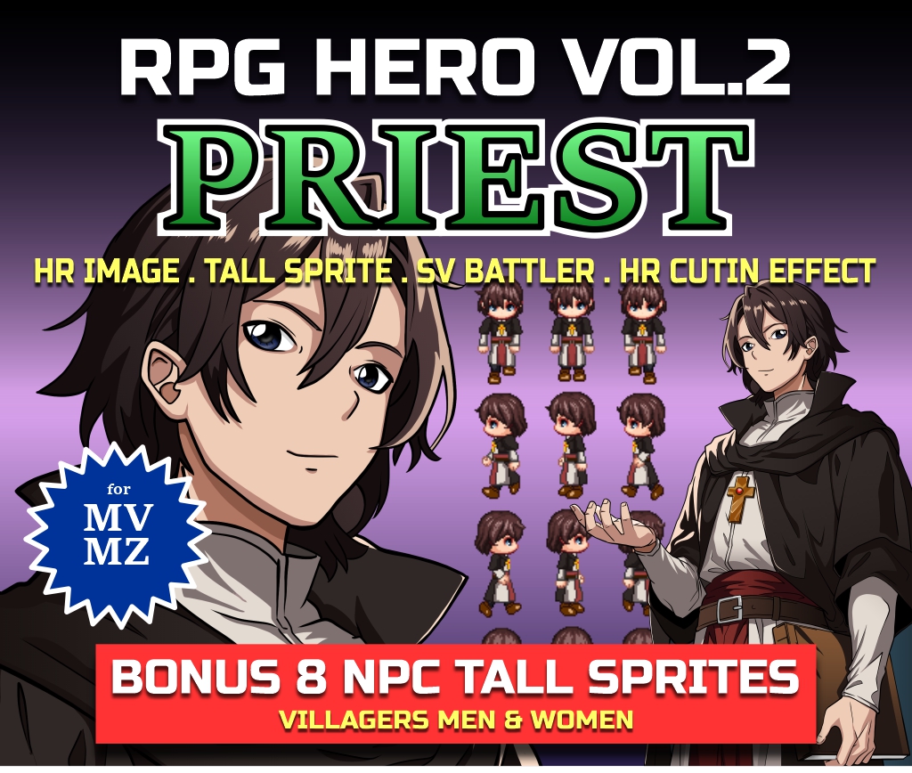 RPG HERO Vol.2 PRIEST (Tall Sprite) for MV & MZ